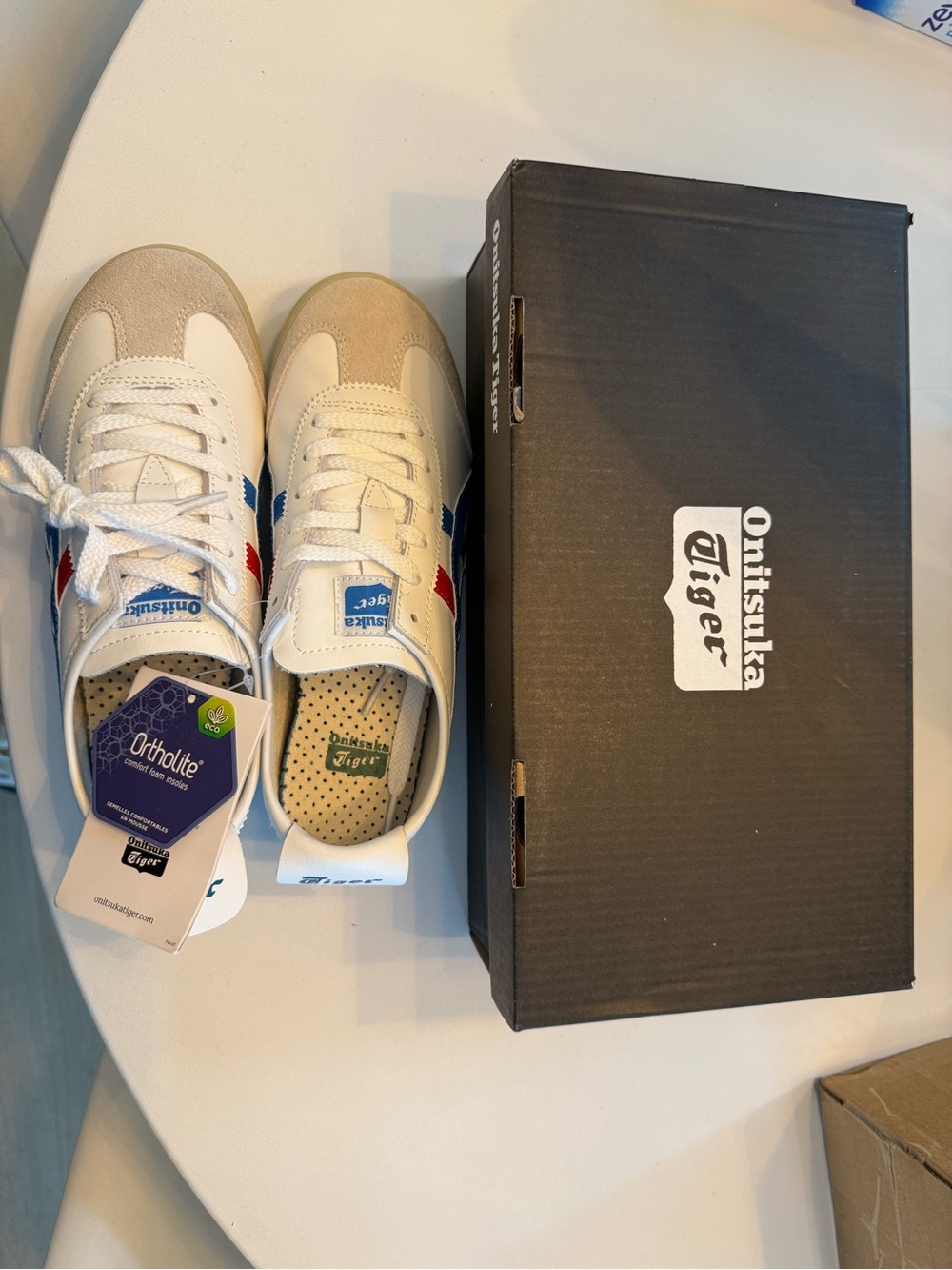 Onitsuka Tiger Women's White Blue Red Mexico 66 Sneakers size 8 - Picture 5 of 6